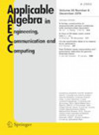 Applicable Algebra In Engineering Communication And Computing