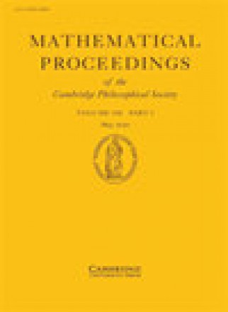 Mathematical Proceedings Of The Cambridge Philosophical Society