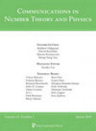 Communications In Number Theory And Physics