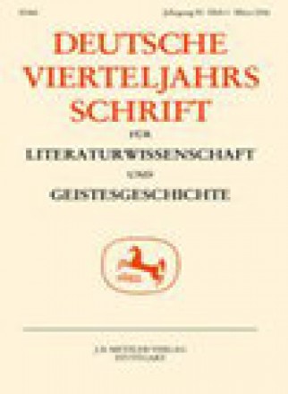 Deutsche Vierteljahrsschrift Fur Literaturwissenschaft Und Geistesgeschichte