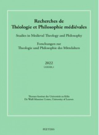 Recherches De Theologie Et Philosophie Medievales