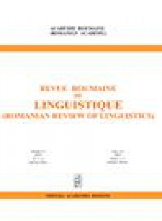 Revue Roumaine De Linguistique-romanian Review Of Linguistics