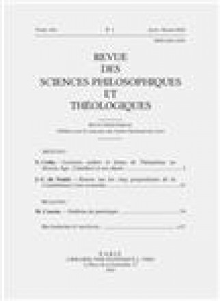 Revue Des Sciences Philosophiques Et Theologiques