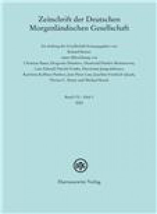 Zeitschrift Der Deutschen Morgenlandischen Gesellschaft